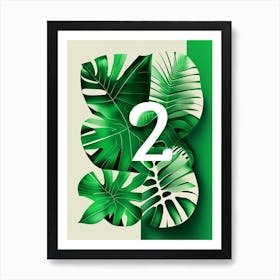 24, Number, Education Jungle Leaf Ii Art Print