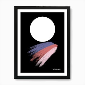 A work of art. The moon. The colorful zigzag lines. It adds a touch of high-level art to the place. It creates psychological comfort. Reassurance in the soul.6 Art Print