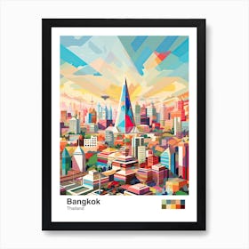 Bangkok, Thailand, Geometric Illustration 1 Poster Art Print