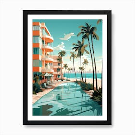 South Beach Miami Florida Abstract Orange Hues 2 Art Print