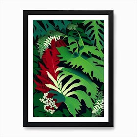 Japanese Holly Fern Vibrant Art Print