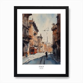 Milan, Italy 6 Watercolor Travel Poster Art Print