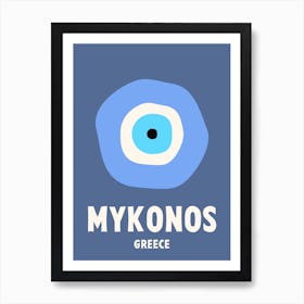 Mykonos, Greece, Graphic Style Poster 2 Art Print