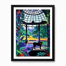 Painting Of A Cat In Kew Gardens, United Kingdom In The Style Of Matisse 01 Art Print