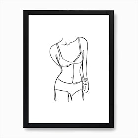 Line Woman3 Art Print