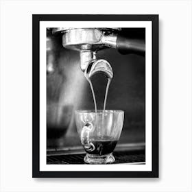 Espresso Machine Pouring Coffee Art Print