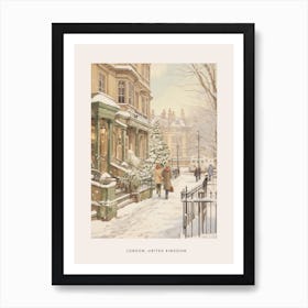 Vintage Winter Poster London United Kingdom 4 Art Print