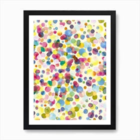 Watercolor Colorful Drops Art Print