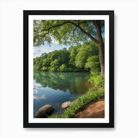 Trees And Lake 1 Art Print