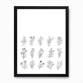 Simple Floral Botanical Art Wall Print Art Print