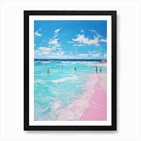 An Oil Painting Of Pink Sands Beach, Harbour Island 3 Art Print