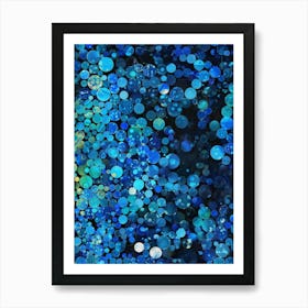 Blue Circles 39 Art Print