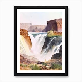 Shoshone Falls, United States Water Colour  (1) Art Print