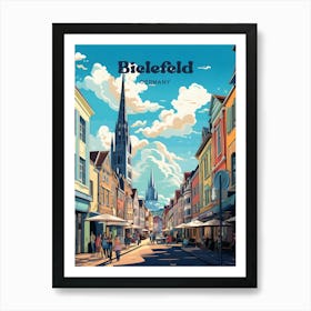 Bielefeld Germany Street view Travel Illustration Art Print