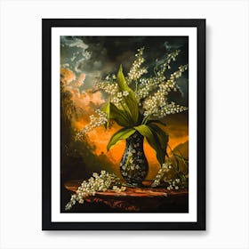 Baroque Floral Still Life Lily Of The Valley 3 Art Print