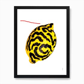 The Lemon On White Art Print