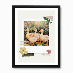 Scrapbook Ducks Fairycore Painting 3 Art Print