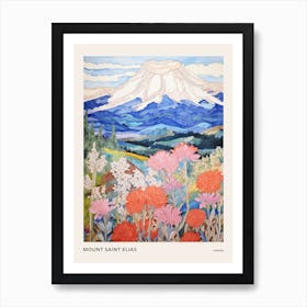 Mount Shasta United States Colourful Mountain Illustration Poster Art Print