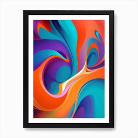 Abstract Colorful Waves Vertical Composition 12 Art Print