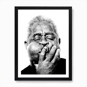 Dizzy Gillespie American Jazz Trumpeter in Line Illustration Art Print