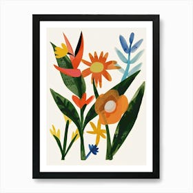 Painted Florals Heliconia 1 Art Print