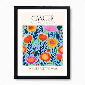 Flowers For The Signs Cancer 2 Zodiac Sign Art Print