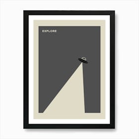 Space Poster Minimalist 1960s Wall Art Mid Century Modern Decor Retro Gift Black Kitchen Print Minimal Sci Fi Rocket Ship 1 Art Print