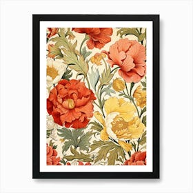 Victorian Floral Wallpaper 1 Art Print