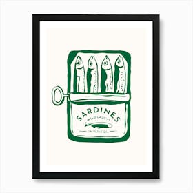 Green Sardines Kitchen Poster Art Print