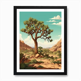  Retro Illustration Of A Joshua Tree In Grand Canyon 3 Art Print