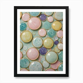 Pastels Buttons Art Print