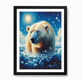 Polar Bear In The Water Art Print