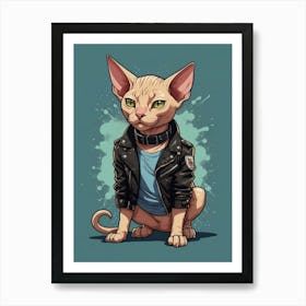 Cat In A Leather Jacket Poster