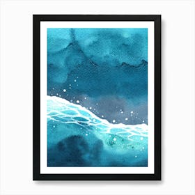 Watercolor Of Ocean Waves Art Print