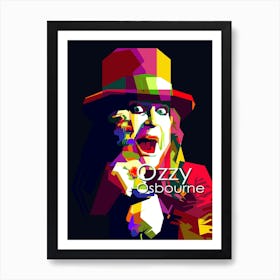 Ozzy Osbourne British Heavy Metal Classic Rock Pop Art WPAP Art Print