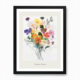 Prairie Clover 1 Collage Flower Bouquet Poster Art Print
