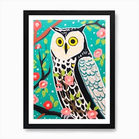 Maximalist Animal Painting Owl 2 Art Print
