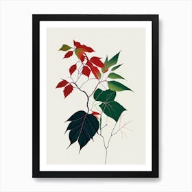 Poison Oak Minimal Line Drawing 3 Art Print