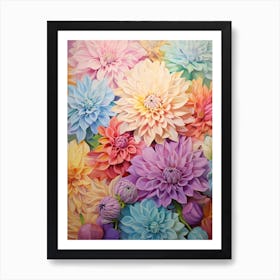 Pastel Dahlia Pedals Painting 3 Art Print