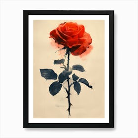 Red Rose Art Print