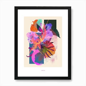 Lobelia 3 Neon Flower Collage Poster Art Print