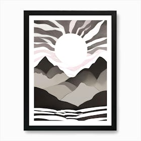 Sun Rising Over The Mountains 1 Art Print