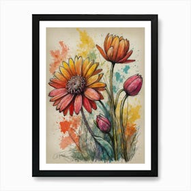 Gerbera Daisies Art Print