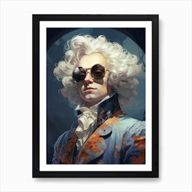 Man With White Hair And Sunglasses Art Print