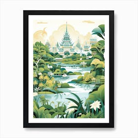 Suan Nong Nooch Thailand Modern Illustration 4 Art Print