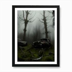 Old Cars In The Woods 1 Art Print