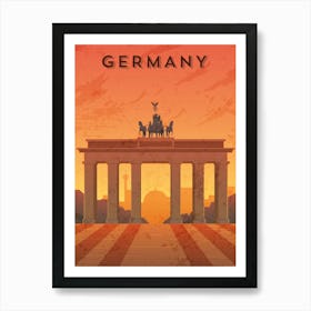 Germany, Berlin — Retro travel minimalist poster Art Print