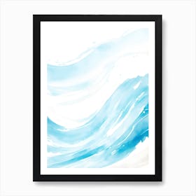 Blue Ocean Wave Watercolor Vertical Composition 52 Art Print