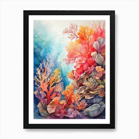 Coral Reef Watercolor Painting 1 Art Print