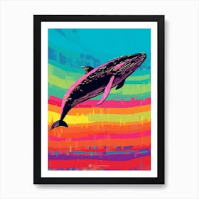 Colour Burst Whale 3 Art Print